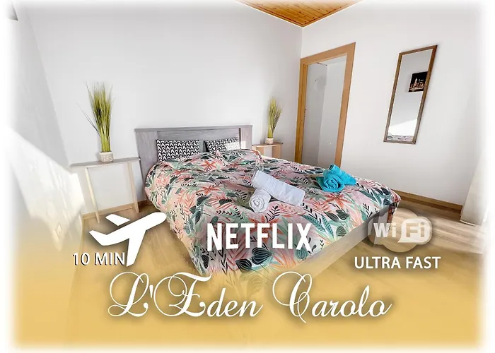 L\'Eden Carolo - Netflix, Wi-Fi, 10Min Aeroport, Parking Gratuit